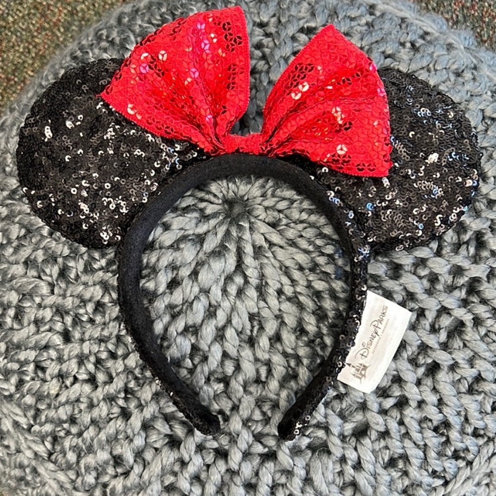 Disney Black and Red Sequin Mouse Ears Headband